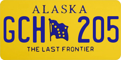 AK license plate GCH205