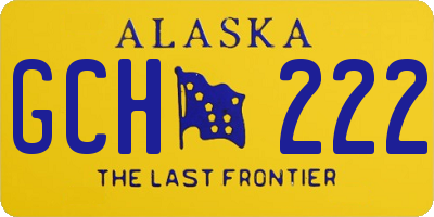 AK license plate GCH222
