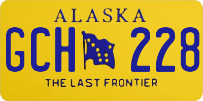 AK license plate GCH228