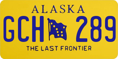 AK license plate GCH289
