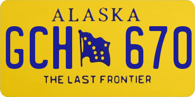 AK license plate GCH670
