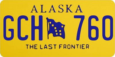 AK license plate GCH760