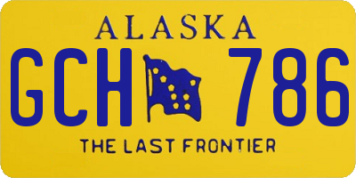 AK license plate GCH786