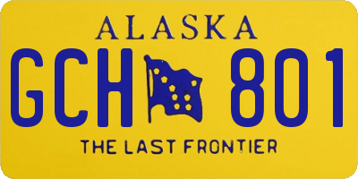 AK license plate GCH801