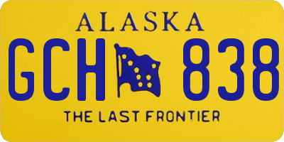AK license plate GCH838
