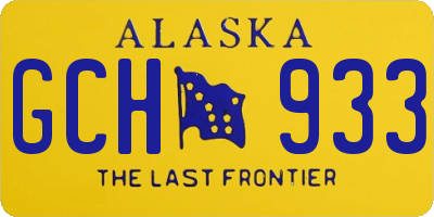 AK license plate GCH933