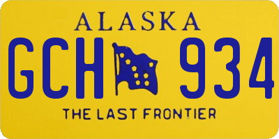 AK license plate GCH934