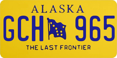 AK license plate GCH965