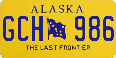 AK license plate GCH986