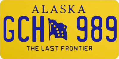 AK license plate GCH989