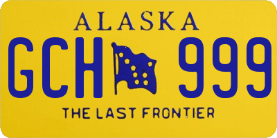 AK license plate GCH999