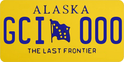 AK license plate GCI000