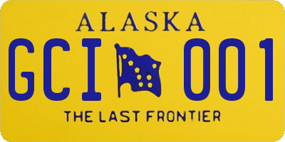 AK license plate GCI001
