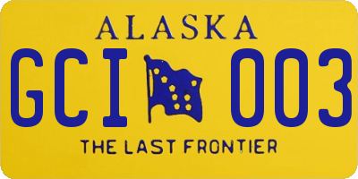 AK license plate GCI003