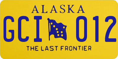 AK license plate GCI012