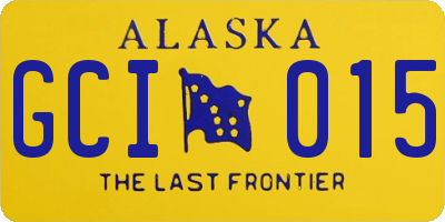 AK license plate GCI015