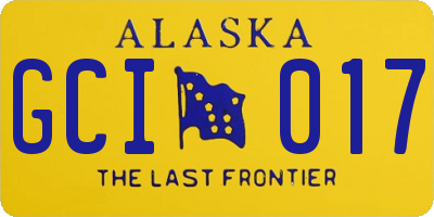 AK license plate GCI017