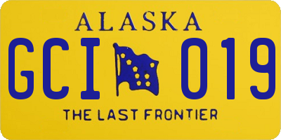 AK license plate GCI019