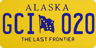 AK license plate GCI020