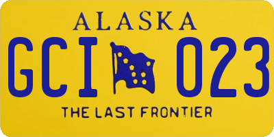 AK license plate GCI023