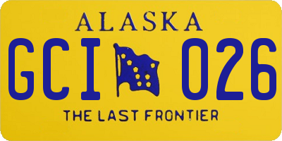 AK license plate GCI026