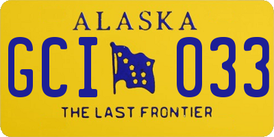 AK license plate GCI033