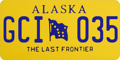 AK license plate GCI035