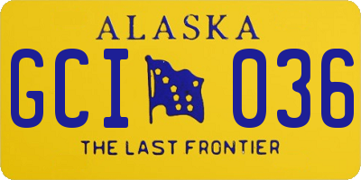 AK license plate GCI036