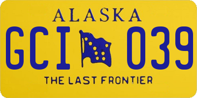 AK license plate GCI039