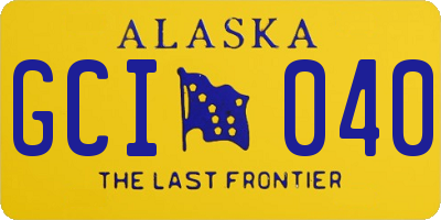 AK license plate GCI040