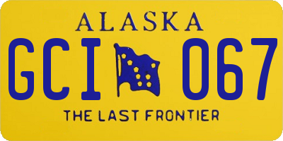 AK license plate GCI067