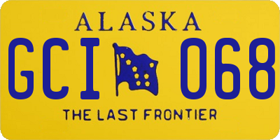 AK license plate GCI068