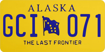 AK license plate GCI071