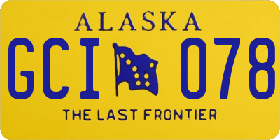 AK license plate GCI078