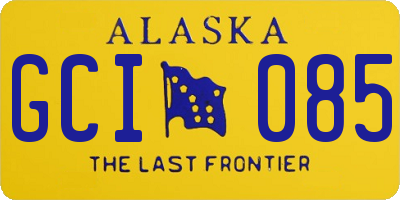 AK license plate GCI085