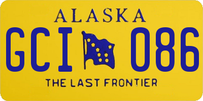 AK license plate GCI086