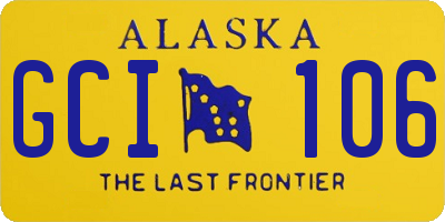 AK license plate GCI106