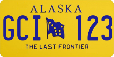 AK license plate GCI123