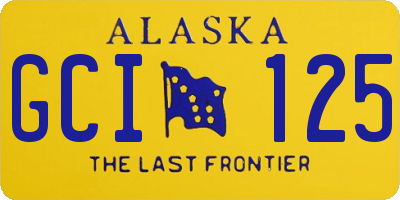 AK license plate GCI125