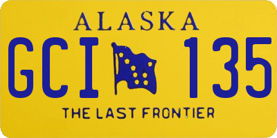 AK license plate GCI135