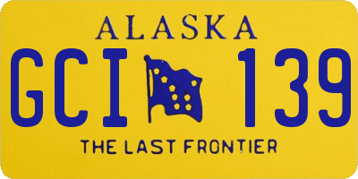 AK license plate GCI139