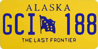 AK license plate GCI188