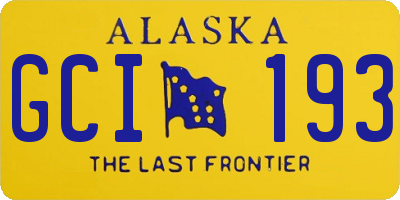 AK license plate GCI193