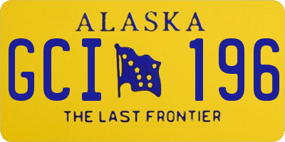 AK license plate GCI196