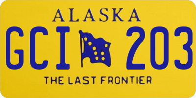 AK license plate GCI203