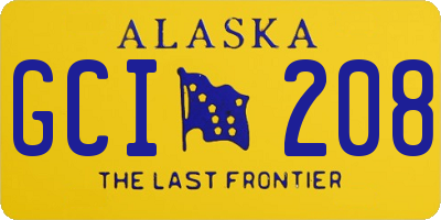 AK license plate GCI208