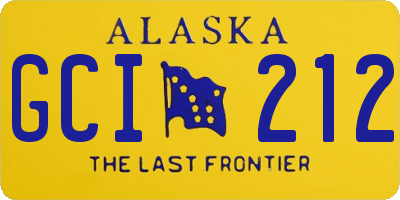 AK license plate GCI212