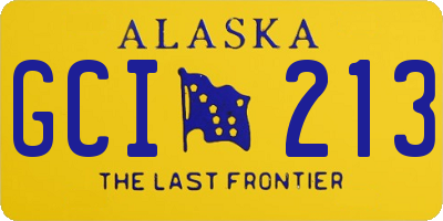 AK license plate GCI213