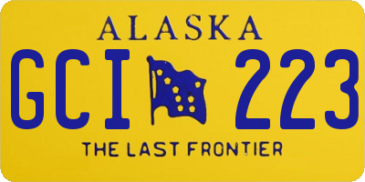 AK license plate GCI223