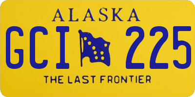 AK license plate GCI225